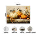 Pugwak Vintage Fall Pumpkin Bird Wall Art Canvas Print 11x14 Inch Landscape by Deal US