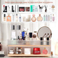 KAOTGOT Pine Wood Acrylic Makeup Organizer with Brush & Lipstick Holder by Deal US