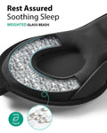 MABAO Weighted Sleep Mask - 100% Blackout Eye Mask for Sleeping for Women Men, 3D Contoured for Lash Extension, Zero Eye Pressure Memory Foam Cover, Soft Gentle Pressure Blindfold for Travel - Black