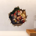 My Wonderful Walls Christmas Family Mouse Hole Decal 3D Effect 5x5 Multi by Deal US