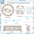 MEHOFOND Blue Pumpkin Baby Shower Party Supplies 193 Pcs Tableware Set by Deal US