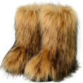 Valpeak Women's Snow Boots Knee High Flat Heel Faux Fur Natural Size 9 by Deal US
