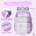 KEBEIXUAN Backpack Set 3PCS School Lunch Box Pencil Case Pink 11.81x7.87x17.32 by Deal US