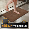 Mibao Front Door Mat Non-Slip Waterproof TPR Backing 31.5x47 Dark Brown by Deal US