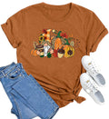 MAIHUN Womens Thanksgiving Shirt Cute Gnomes Pumpkin Fall Short Sleeve Size S by Deal US