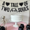 LOVELY BITON A Tale of Two Souls Halloween Wedding Banner Black Paper by Deal US