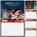Zluiaza 250th Anniversary American Patriotic 2026 Spiral Wall Calendar Vintage by Deal US