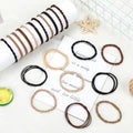 WantGor Boho Hair Ties, 20 PCS Hair Bands 4 Styles Neutral Hair Ties 2.36inch Cute Ponytail Holders Elastic Boho Hair Bracelets for Women Thick Thin Long Curly