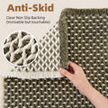 PADOOR Checkered Bath Mat Super Absorbent Non Slip 18x30 Green & Cream by Deal US
