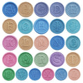 Alphabet Brass Wax Seal Stamps with Detachable Wood Handles for Invitations by Deal US