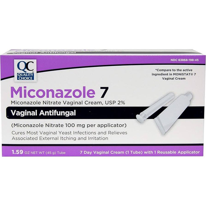 Miconazole 7 Vaginal Cream 2% - 45g 1.59 oz with 7-Day Applicator by Pasteur Pharmacy