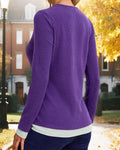 Gardenwed Women's Long Sleeve Sweater Tunic Loose Fit Purple Size S by Deal US