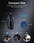 Port USB Car Charger 2 Pack — 3.4A Fast Charge for iPhone 17/16/15/14, Samsung G