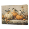 Pugwak Vintage Fall Pumpkin Bird Wall Art Canvas Print 11x14 Inch Landscape