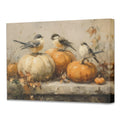 Pugwak Vintage Fall Pumpkin Bird Wall Art Canvas Print 11x14 Inch Landscape by Deal US