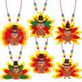 Huyamap Thanksgiving Turkey Necklace Craft Kits 24 Pack Colorful Style 1 by Deal US