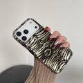 Glitter Leopard Print Case for iPhone 17 Pro Zebra Stripe Shockproof by Merch Section