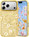 Slim Fit Floral Shockproof Case for iPhone 17 Pro 6.3" Yellow MagSafe Compatible