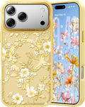 Slim Fit Floral Shockproof Case for iPhone 17 Pro 6.3" Yellow MagSafe Compatible by Merch Section