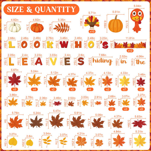Containlol Fall Thanksgiving Bulletin Board Set Colorful Small 12.6x10.2in by Deal US