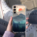 Nature Landscape Case For Samsung Galaxy S23,Wilderness Night Art Painting,Soft