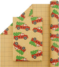 CAMKUZON Kraft Christmas Wrapping Paper Roll Vintage Red Black Plaid 17.4 Inch by Deal US