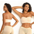 PRETTYWELL Strapless Padded Bandeau Bra Wireless Seamless Beige Size M by Deal US