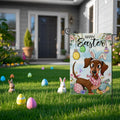 EKOREST Easter Garden Flag 12x18in Double Sided Watercolor Dachshund Dog by Deal US