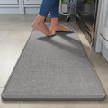YDKGL Kitchen Rug Mat Non Slip Washable Gray Braided 17x47 by Deal US