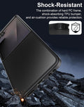 Matte Translucent Hard Back Case for Samsung Galaxy Z Flip 7 2025 with Soft TPU Bumper Black Frost by Merch Section