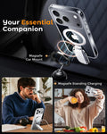 Clear Shockproof Case with Ring Stand for iPhone 17 Pro 6.3 inch by Merch Section