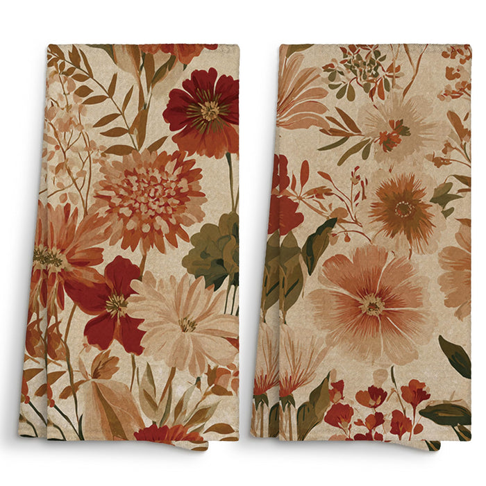 Sviojuce Vintage Fall Pumpkin Oak Leaf Kitchen Towels 16x24 Beige Set of 2 by Deal US