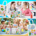 Yaomiao 24 Pcs Color Your Own Kraft Paper Tote Bags Sea Blue by Deal US