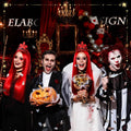 XunYee Halloween Queen Costume Set Red Wig Crown Choker Earrings 60x90cm by Deal US