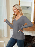 Licemere Womens Grey Nylon Blend V Neck Lightweight Pullover Sweater Size S by Deal US