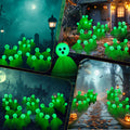 VIHOSE 6 Pack 36 LED Green Solar Halloween Ghost Pathway Lights Outdoor by Deal US