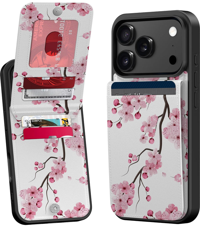 Iphone 17 Pro Wallet Case, Built-In Card Holder, Fashion Printed, Rfid Blocking,