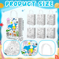 Yaomiao 24 Pcs Color Your Own Kraft Paper Tote Bags Sea Blue by Deal US