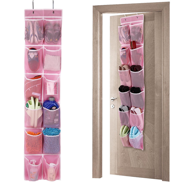 Shoe Organizer 12 Pockets — Hanging Storage Organizer, Pink