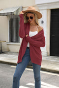 Vanfany Womens Lightweight Open Front Cardigan Knit Burgundy Size XL by Deal US