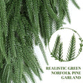 GDENZL 5FT Artificial Norfolk Pine Garland Green Faux Xmas Decor Size 5FT by Deal US