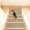 DEXDE 4-Pack Non-Slip Chenille Linen Stair Treads 9x30 Beige by Deal US