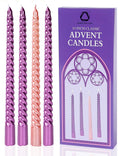 SEVEN LUCKY LIGHT 10in Advent Candles Set of 4 Dripless White Wax by Deal US