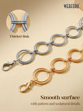 Link Body Chain Belt Ladies Waist Chain Belts for Jeans Dress (B-Silver, F