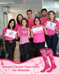 Subesty 2 Pairs Breast Cancer Awareness Compression Socks Pink Ribbon Size S/M by Deal US