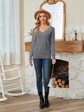 Licemere Womens Grey Nylon Blend V Neck Lightweight Pullover Sweater Size S by Deal US