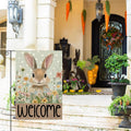 AVOIN colorlife Easter Bunny Garden Flag 12x18 Inch Blue Double Sided by Deal US
