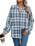 INFITTY Women's Long Sleeve Plaid Flannel Shirt Jacket White Size S by Deal US