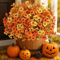 RICHMYC Artificial Fall Flowers 12 Bundles Orange Yellow Eucalyptus 13.8IN by Deal US