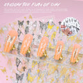 Kikonoke 12 Sheets Laser Butterfly Nail Stickers White Silver Gold 3D Decals by Deal US